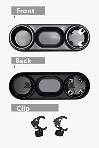 Minilujia 3 In 1 Universal Snack Tray Cup Holder With Non Slip Straps For Baby Stroller,Kids Stroller Snack Tray Suitable For Most Strollers With Handrails Accessories For Traveling (Gray) #TOP7