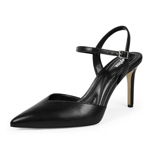 Womens Pumps Closed Pointed Toe Stiletto Heels Ankle Strap Slingback Heels for Women Wedding Party Shoes