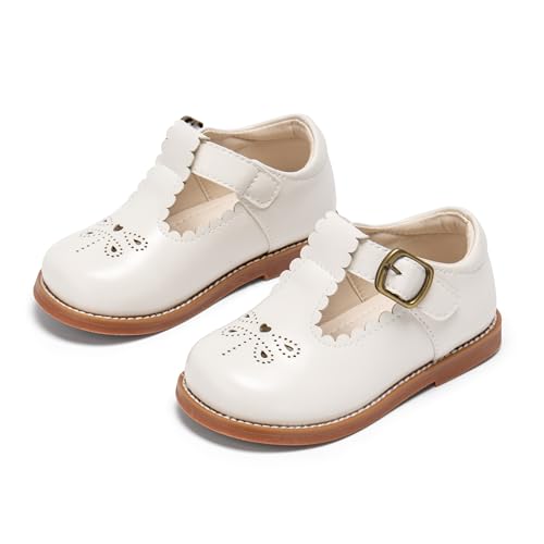 Image of PHIRAMIN Toddler Flower Girl Dress Shoes - Little Girl Mary Janes Flats Wedding