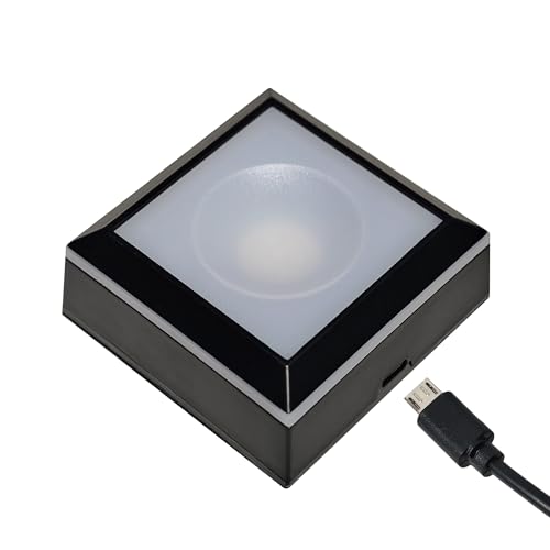 Image of LED Crystal Display Base - 6-Color Touch Light for 3D Glass Art, Home Decor & Gift Display (2.68x2.68in ABS Platform) Set of 2