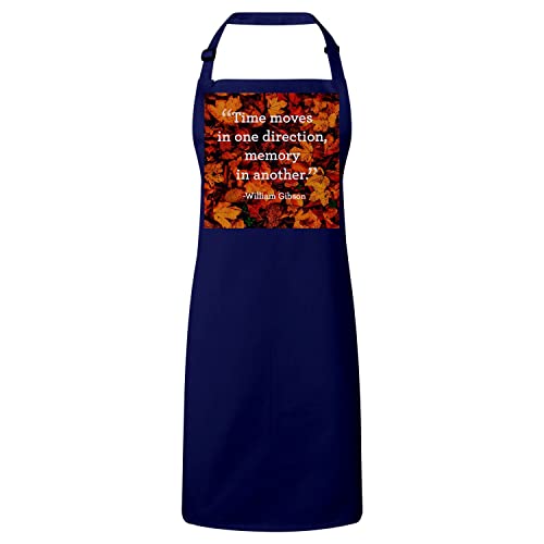 Tablier cuisine navy motif imprimé William Gibson Time Memory pour adulte