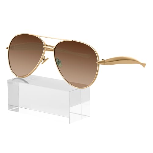 KesaPlan Retro Gold Aviator Sunglasses for Women Men, 70s Retro Pilot Shield 2025 Metal Frame Eyewear Sun Glasses
