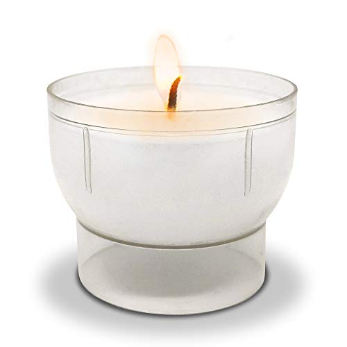 Hyoola Tea Lights Votive Candles Pack of 25 - White Votive Candles Bulk in Clear Plastic Cup - 7 Hour Burn Time Unscented Votive Candles - European Made