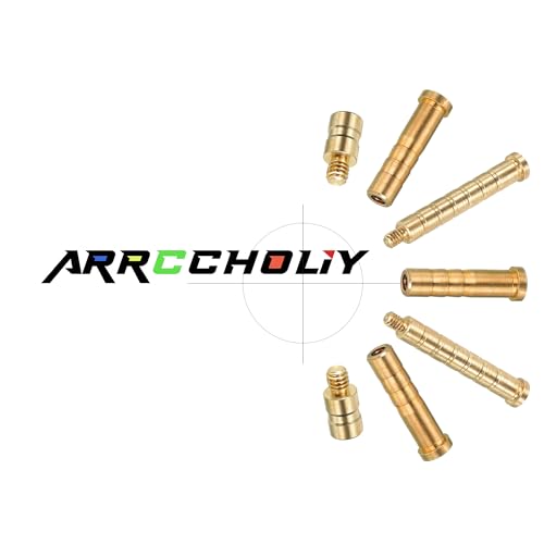 arrccholiy 12 Pack Archery Brass Arrow Weight Bolt Copper Arrow Insert for .244 Carbon Arrow Field Points Shaft, 25 Grain - Thumbnail 4