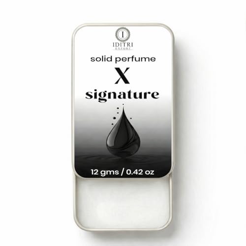 Image of Solid Perfume X Signature | Signature blend | Alcohol Free Wax Perfume Balm, Long Lasting Pocket Fragrance Tin 12g, Non Greasy Smooth Glide, Travel Friendly | perfect for gifting