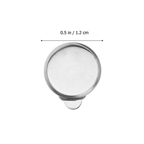 Exceart 50Pcs Earring Cabochon Settings Clip-On Earring Blanks For Jewelry Making And Diy Crafts Silver 12Mm #TOP3
