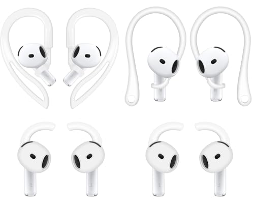 ALXCD �C���[�t�b�N AirPods 4 ��4����Ή� ����~�� ���߉\ �\�t�gTPU�C���[�t�b�N1�g �V���R���C���[�`�b�v�t�b�N 2�y�A �V���R���C���[�t�b�N 1�y�A AirPods 4 1ch+1h+2s�Ή� �z���C�g