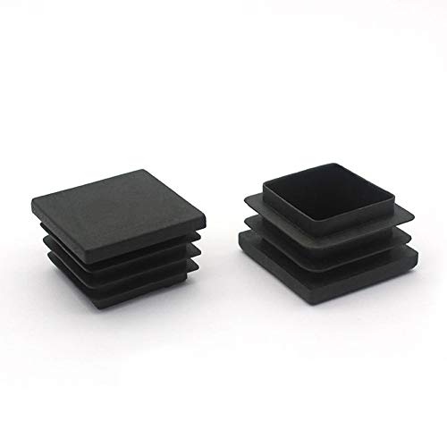 Image of 50pcs 10 X 30mm Black Plastic Square End Caps Tubing Plug Fence Post Pipe Cover Tube Chair Glide Insert Finishing Plug for Spuare Tubing