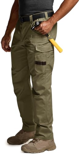 Image of CQR Men's Quick Dry Work Pants, Water Resistant Outdoor Tactical Pants, Lightweight Stretch Cargo Hiking Pants