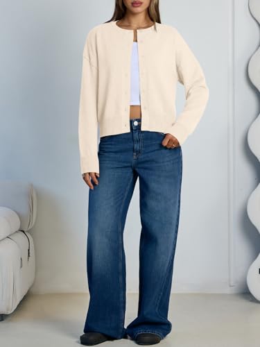 Image of Trendy Queen Cropped Cardigan Sweaters for Women Lightweight Y2k Fall Outfits Spring Fashion Clothes 2026