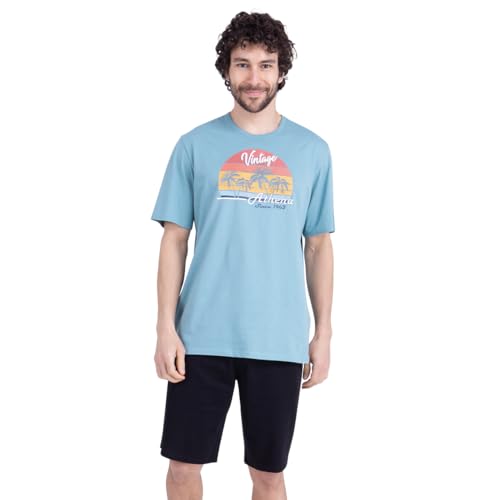 Pyjama court homme en coton respirant contre la chaleur nocturne