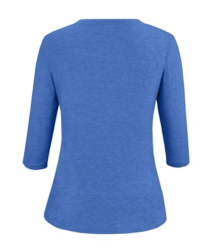 Image of JomeDesign Womens Tops 3 /4 Sleeve Shirts Round Neck Loose Casual Blouses Floral Print Tshirts