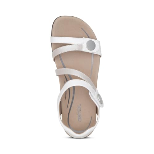 Image of Aetrex Women's Jess Orthopedic Adjustable Quarter Strap Sandals - Comfort Memory Foam Fashion Flat Womens Sandals with Arch Support