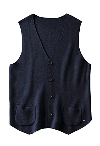 ZHILI Men's Western Herringbone Suit Sweater Vest Wool Blend Slim Fit Waistcoat,DXL Big and Tall Vest