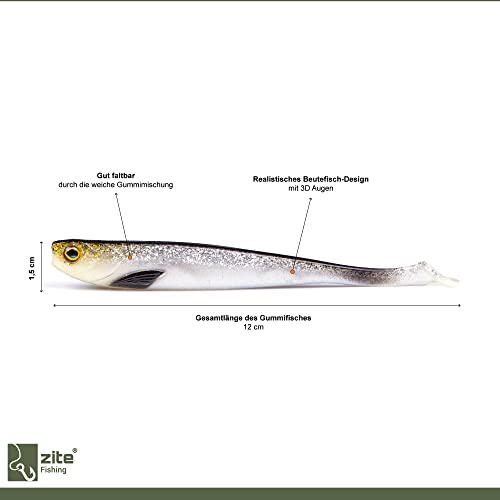 Zite Fishing set di esche in gomma per lucioperca