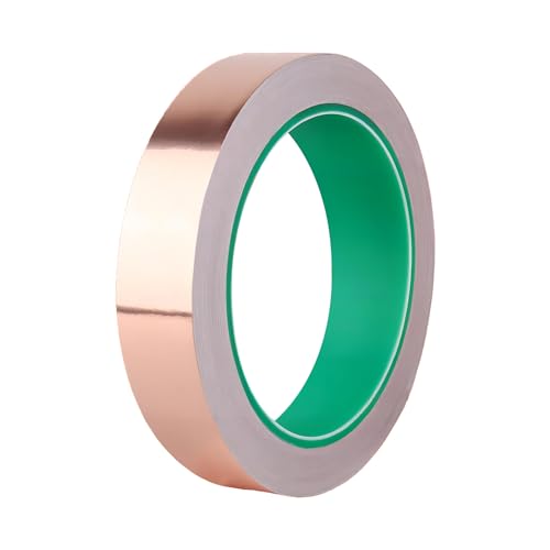 Qrity 1 Rotolo Biadesivo Conduttivo Adesivo Nastro, 20mm x 20m Nastro in Lamina di Rame, per Artigianato, Schermatura EMI, Riparazioni Elettriche