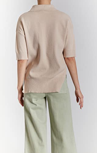 Image of O A T NEW YORK Women's Luxury Clothing Short Sleeve Pull on Cropped Sweater, Comfortable & Stylish