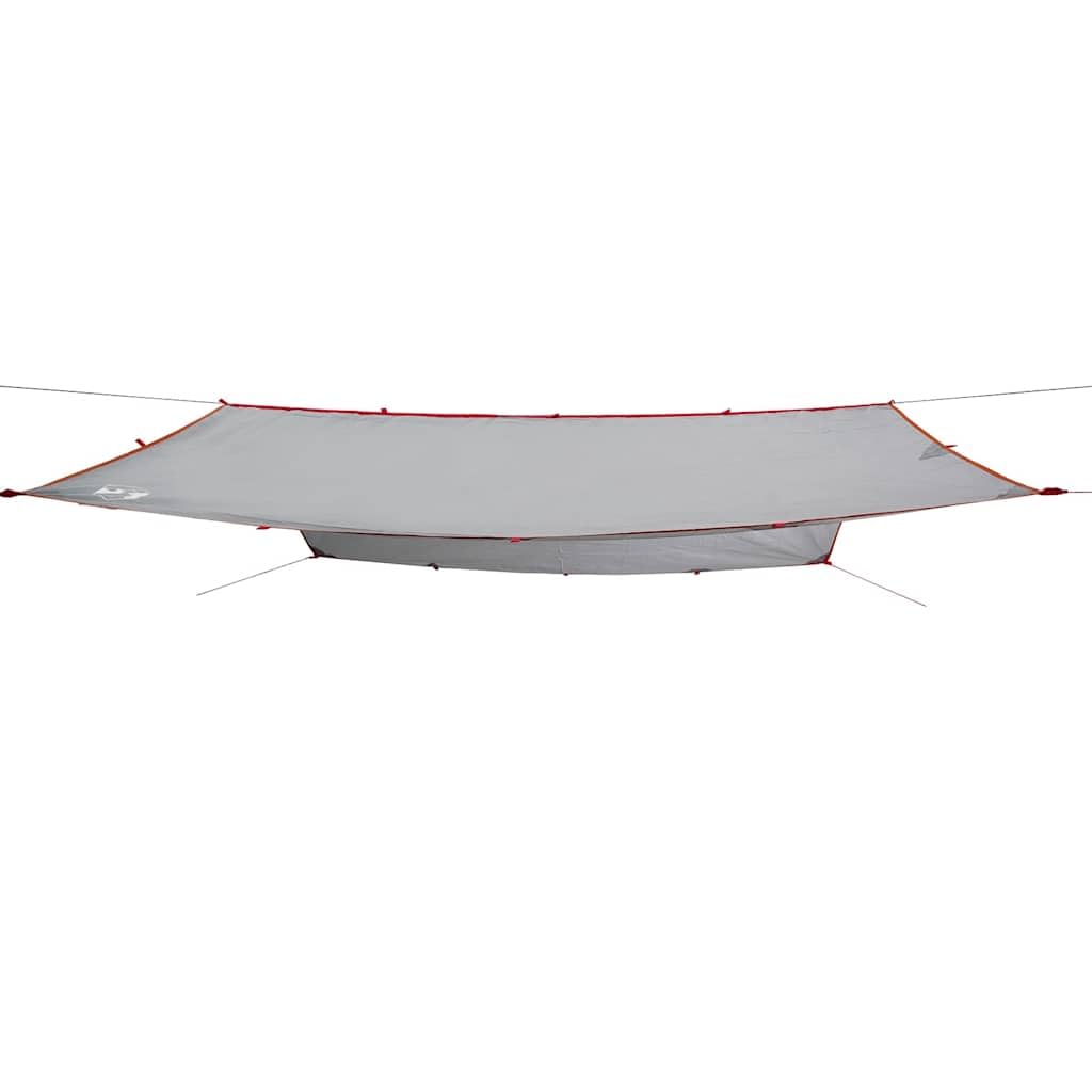 Tarp plandeka kempingowa, szara, pomarańczowa, 300 x 294 cm, wodoszczelna tkanina Oxford z powłoką poliuretanową, łatwa do przenoszenia, z oczkami, do aktywności na świeżym powietrzu