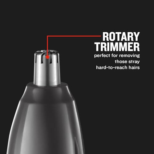 Remington Hair Trimmer for Men, Nose, Ear, & Eyebrow Hair Clipper, Rotary Trimmer, Two Comb Attachments, Waterproof, Battery Operated, Cordless - NE3850 - Image 3