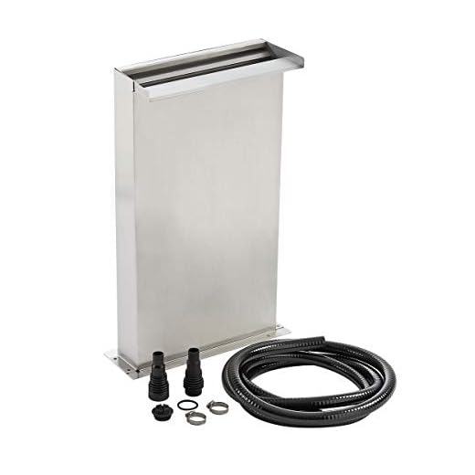 OASE 70774 Waterfall Kit 30 - Edelstahl-Wasserfall in 30 cm Breite, für Wasservorhänge mit Unterbau zur Bodeninstallation in Flachwasserzonen oder am Gartenteich