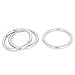 60mm x 6mm 304 Stainless Steel Webbing Strapping Welded O Rings 3 Pcs