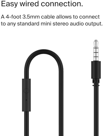 Belkin SoundForm Mini Kids Wired Headphones with Built-in Microphone & Fun Stickers, 85dB Safe Volume Limit – for Online Learning, Travel, Compatible w/iPhone 15, iPad, Galaxy S23, & More - Black — view 5