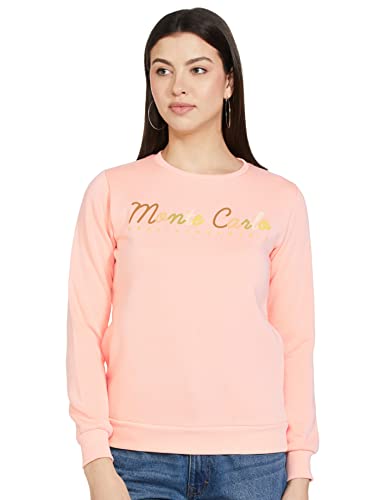 Image of Monte Carlo Embroidered Cotton Blend Round Neck Womens Sweatshirt