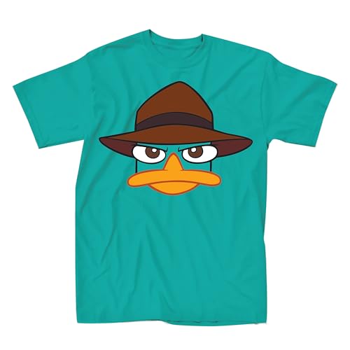Disney Phieas and Ferb Agent P Perry Adult T-Shirt(Teal X-Large)