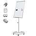 Produktbild ® Flipchart mit Rundfuß - 60 x 90 cm, höhenverstellbar, Staffelei, Stiftablage, Papierhalter - Magnetisches Whiteboard, Magnettafel, Präsentationstafel, weiße Magnettafel