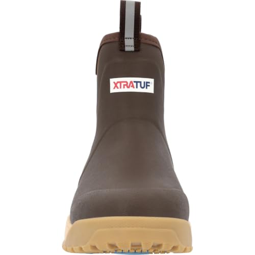 Image of XTRATUF 6 inch Men's Ice Fleece Lined Ankle Deck Boot - 100% Waterproof Rubber Footwear for Snow & Rain - Faux Shearling Lining - Slip-Resistant Outsole