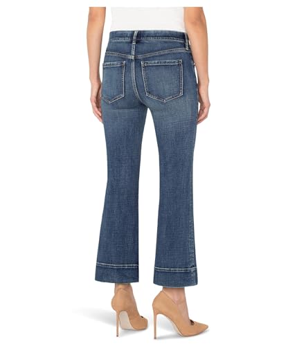 Liverpool Women's Gia Glider Mid-Rise Pull-on Flare Jeans W/Wide Hem2
