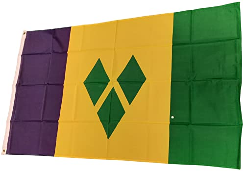 NWFlags St Vincent Flag 5ft x 3ft 75d Premium Polyester Suitable For Flagpoles