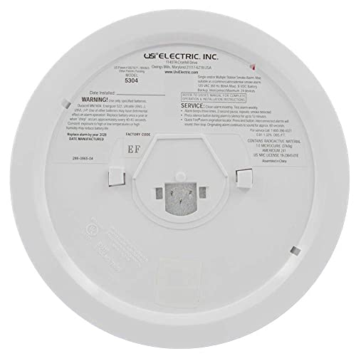 Usi Electric 5304 Hardwired Ionization Smoke And Fire Alarm With Battery Backup 2-Pack #TOP1