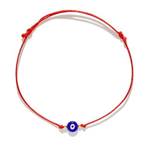 Zeytin 2pcs Evil Eye Bracelets Red String Bracelet Protection Evil Eye Bracelet for Women Red Bracelet for Men Mal De Ojo Turco 6mm Navy