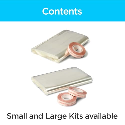 3M Indoor Window Insulation, Insulator Kit for 5 Windows 3ft x 5ft, Keeps Cold Air Out and Warm Air In, Includes Heat Shrink Window Film and Scotch Window Film Mounting Tape (2141W-6)