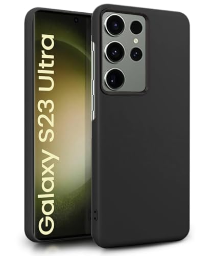 Image of WOW IMAGINE Slim Frameless Back Cover for Samsung Galaxy S23 Ultra 5G | Ultra Thin Lightweight Design & Camera Protection | Soft Matte Silicone Flexible Mobile Case (Black)