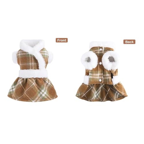 Image of Dog Sweater Dog Winter Clothes for Small Dogs Boy Girl Fall Puppy Dress Warm Fleece Chihuahua Yorkie Teacup Doggie Sweaters Dresses Doggy Sweater for Small Dogs Girl Cat Outfits, Orange, M