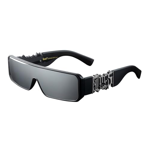 Locs 91294 Gangster Shield Sunglasses + Pouch