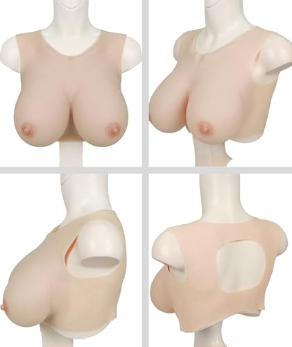 Minoktey Silicone Breastplate Fake Boobs Fake Breasts Forms Breast Plates Transgender Cosplay Low Neckline Back Cutout thumb #4