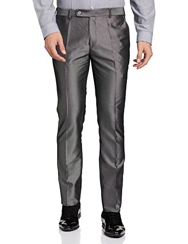Image of Raymond Polyester Blend Men's Full Sleeve Slim FIT Medium Grey Formal Suit