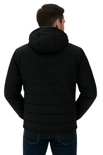 Image of Leebonee Mens Solid Quilted Puffer Jacket with Hood