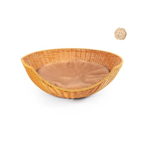 ペットベッド 夏 猫ベッド 冷感 猫ハウス 籐製 キャットタワー 大型 キャットハウス ドーム型 ペット用品 猫ちぐら ペットハウス ラタン 屋外 屋内 洗える 耐久性 通気性 夏向け 中大型猫向け おしゃれ