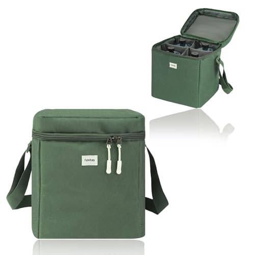 Fulvitaly Small 1LB Propane Tank Storage Bag, Mini Fuel ?Cylinder Carry Bags for 4-Pack ?Propane Tanks 16 OZ, Portable Refillable Small Camping Propane Gas Bottle Canister Case with Padding, Bag Only