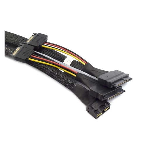 Cable adaptador S/AS HD SFF-8643 a S/AS SFF-8639 con SATA 15P 1m miniatura 6