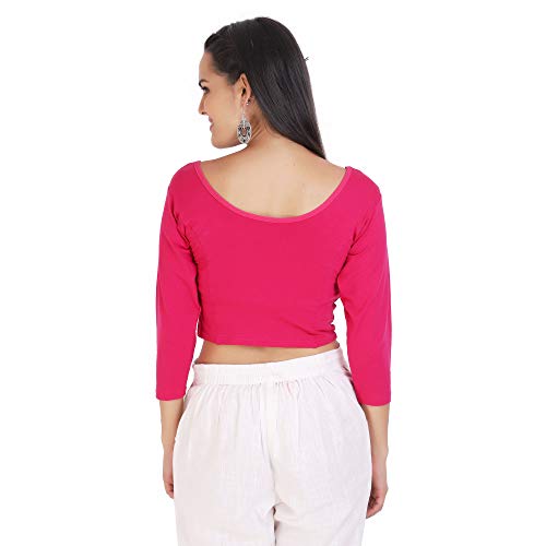 Image of Fressia Fabrics Women's Cotton Readymade Saree Blouse Stretchable Crop Top Choli Bustier Top
