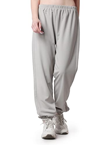 POPWINGS Women's Relaxed Track Pants (POPT08029_Grey | Rise Style: High Rise XL