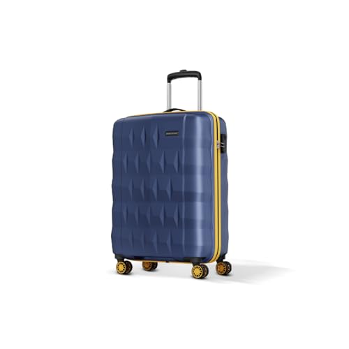 Image of Aristocrat Polycarbonate Spinner Comet Cabin Trolley Bag 56cm|Small|Hard Luggage| Smooth 8-Wheel Suitcase|Combination Lock with Sturdy Zipper|Full Fabric Convipack|3-Year International Warranty (Blue)