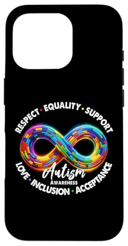 Infinity Symbol Autismo Conciencia Respeto Igualdad Apoyo Carcasa para iPhone 16 Pro
