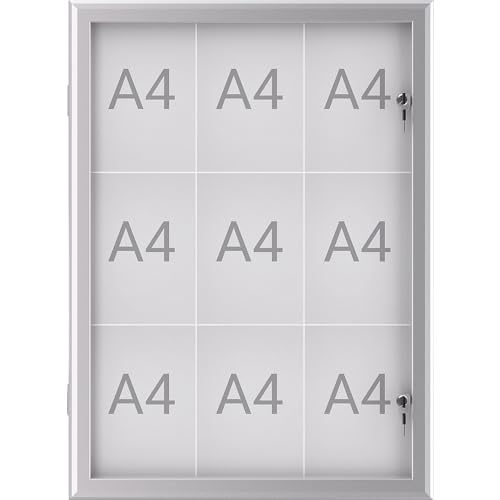 Vitrine A4 verrouillable MAULexcite : tableau d'information mural plat 9 pages