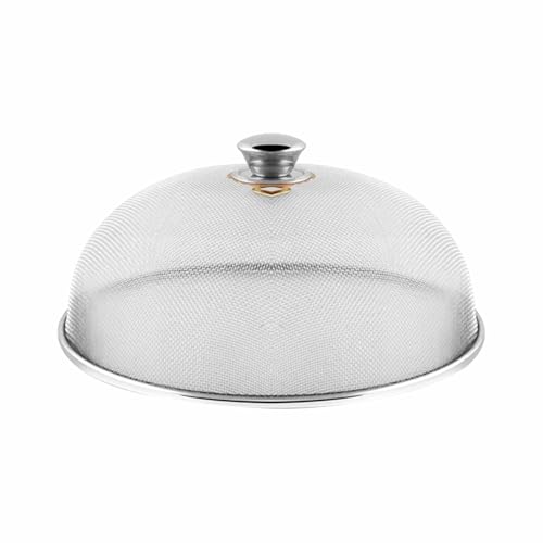 Image of Prabha Stainless Steel Dish Cover - 28cm | Keep Your Food Fresh and Stylish | Ideal for Home & Kitchen, Flies Mosquitoes Insect Proof Dining Tables Covers Fruits, Cake, Vegetable, Rice Cover.